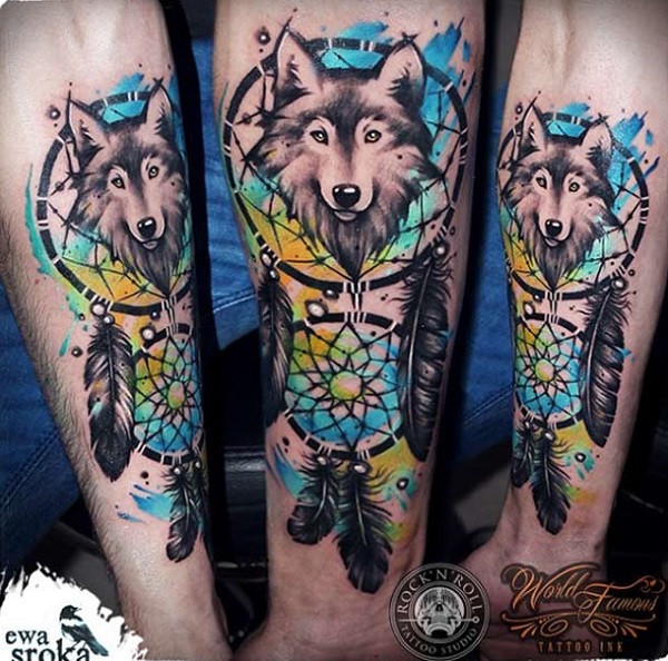 Wolf and Triquetra A wolf  Dreamcatcher Tattoo Studio  Facebook