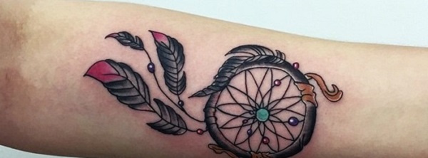 Dreamcatcher Tattoo On Left Ankle