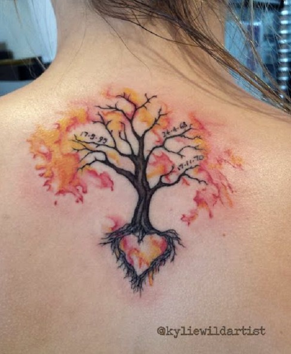 cool watercolor tree of life tattoo on rib cage  EntertainmentMesh