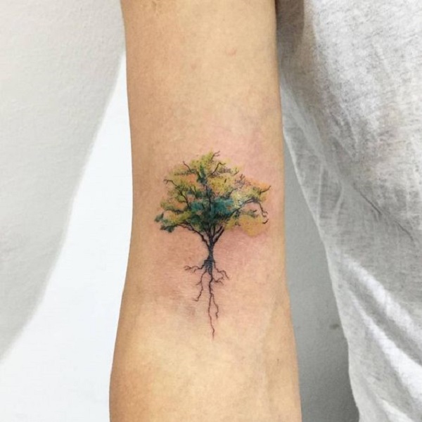 tree tattoo with roots