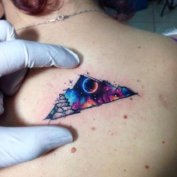 Lunar space square compass hopes dreams planets galaxy tattoo idea |  TattoosAI