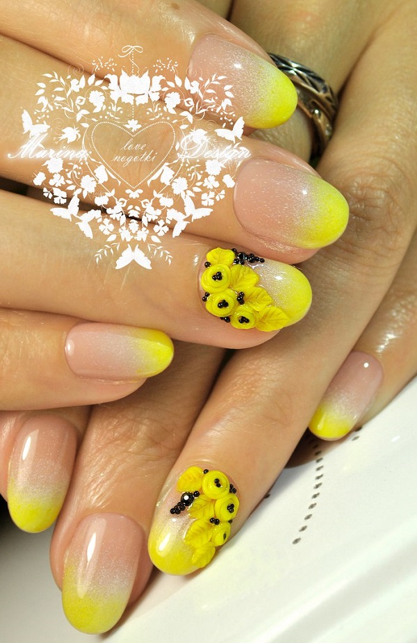 45 Yellow Nail Art Designs - nenuno creative