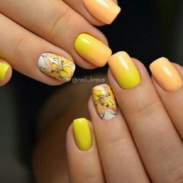 45 Yellow Nail Art Designs - nenuno creative