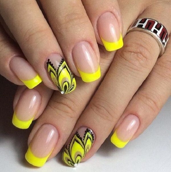 45 Yellow Nail Art Designs nenuno creative