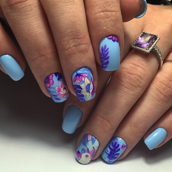 95+ Cute Pink Purple and Blue Nail Designs and Ideas | Sarah Scoop