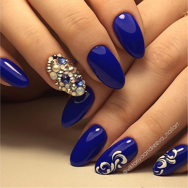 36+ Nail Art Ideas Dark Blue Images - Beautiful Nail Art