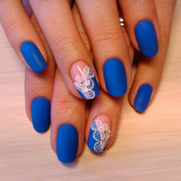 matte nails design , dark blue nails, short nails ideas, short square nails  design, summer nails, spring nail… | Square nail designs, Blue matte nails,  Square nails