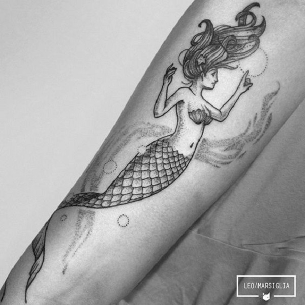 Mermaid Tattoo on Arm - Ace Tattooz