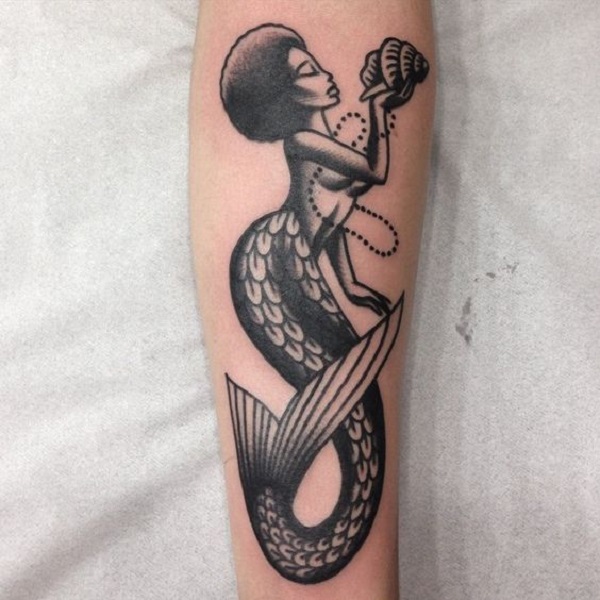 15 Simple and Traditional Mermaid Tattoo Designs