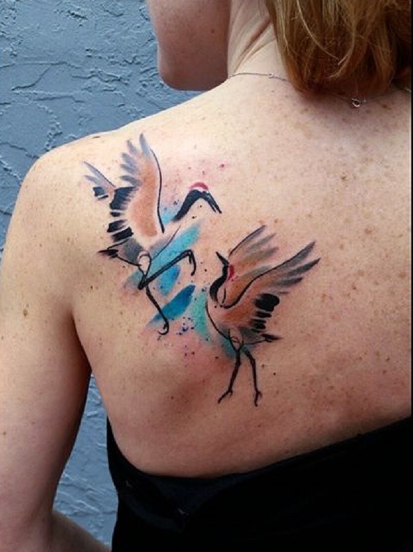 Dancing Sandhill Cranes by Chris Dingwell TattooNOW