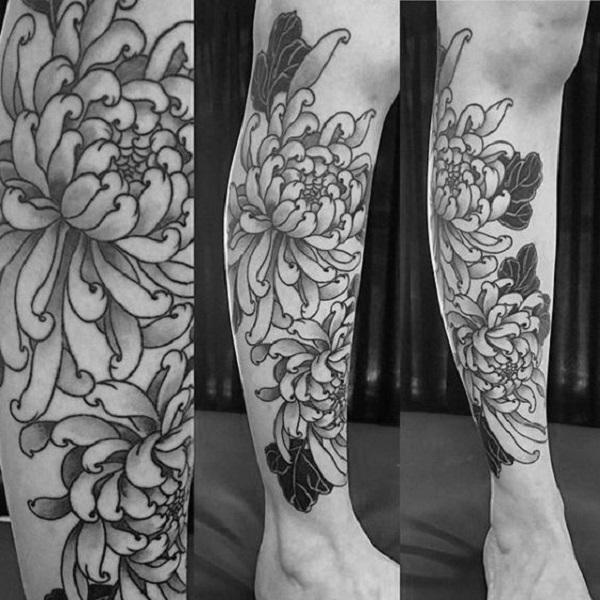 Tattoo uploaded by Mike Sin • Chrysanthemum . . . #chrysanthemum  #blackandgray #necktattoo • Tattoodo