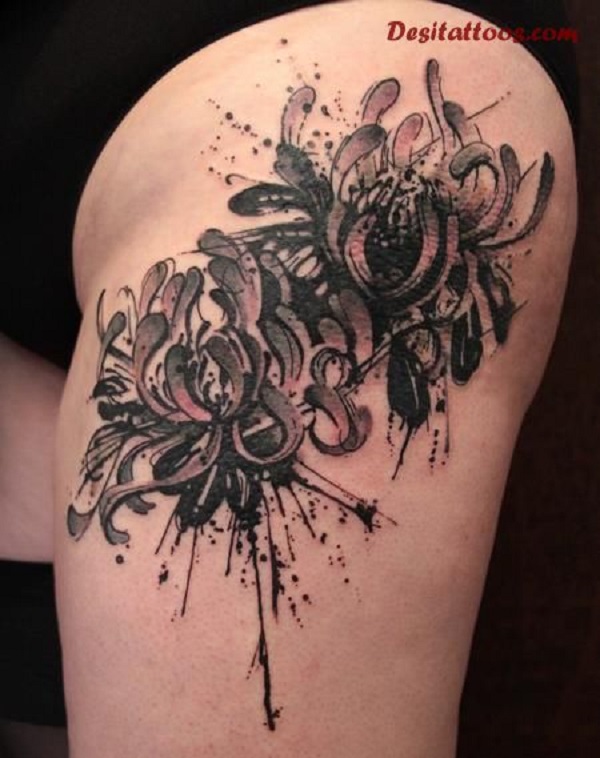 Blue Chrysanthemum Tattoo Design - Tattapic®