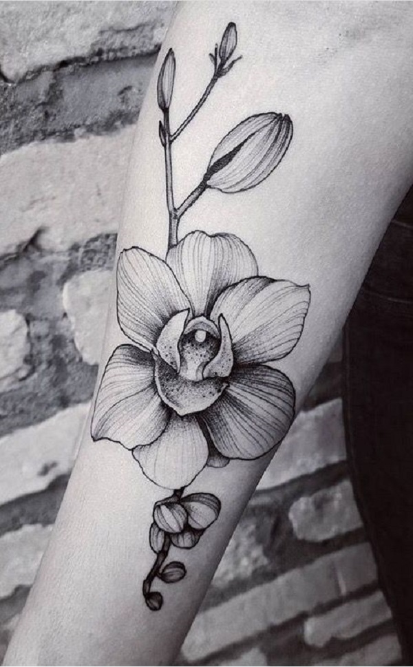 This orchid tat done on Friday is  flowertattoo tattooa   TikTok
