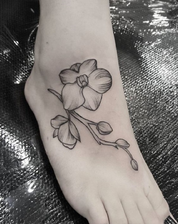 42 Black And White Orchid Tattoos