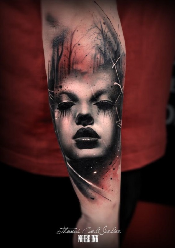Black and Grey Portrait Tattoo - Best Tattoo Ideas Gallery