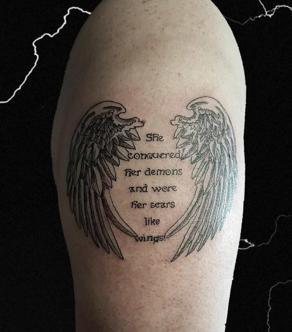 Angel Wing tattoo | Wing tattoo men, Wing tattoo, Angel wings tattoo