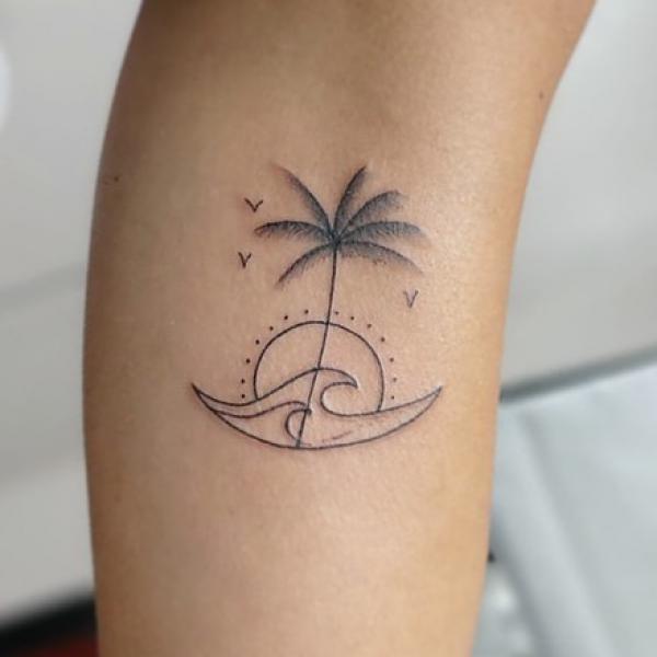 Tiny Palm Tree Temporary Tattoo Set of 3  Small Tattoos