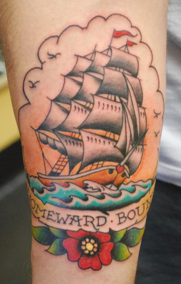 Homeward bound boat tattoo